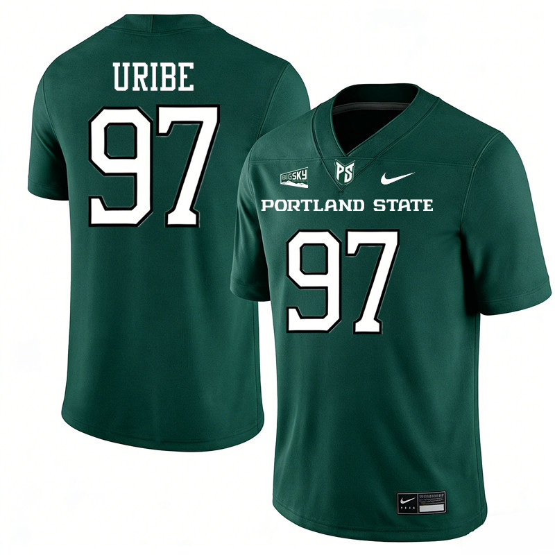 Portland State Vikings #97 Mathias Uribe College Footbaall Jerseys,Uniforms Stitched-Green